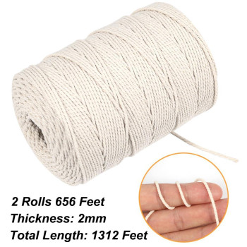 Vivifying Butchers Twine 2Pcs X 656 Feet 2Mm Food Safe Cotton Bakers String For Tying Meat Trussing Turkey Making Sausage Ro