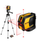 Prexiso Laser Level With Tripod Plumb Bob Laser Red Dot Ip54 Wide Angle Laser Level Self Leveling 50Ft Cross Laser Line To