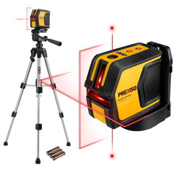 Prexiso Laser Level With Tripod Plumb Bob Laser Red Dot Ip54 Wide Angle Laser Level Self Leveling 50Ft Cross Laser Line To