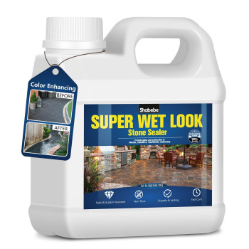 Paver Sealer Wet Look Stone Sealer 1 Gallon Color Enhancing Driveway Sealer With Longlasting Gloss Protection Stain Proof