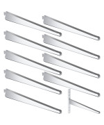 Yalikop 10 Pack Adjustable Shelf Brackets For Double Track System Closet Organization Heavy Duty Wire Shelf Brackets Silver 14