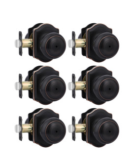 Goldenwarm 6 Pack Bronze Privacy Door Knobs Interior Indoor Door Knobs For Bedroom Bathroom Classic Oil Rubbed Bronze Interi