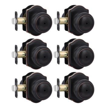 Goldenwarm 6 Pack Bronze Privacy Door Knobs Interior Indoor Door Knobs For Bedroom Bathroom Classic Oil Rubbed Bronze Interi