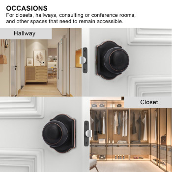 Goldenwarm 1 Pack Bronze Passage Door Knobs Classicstyle Closet Door Knobs Set Closet Hallway Oil Rubbed Bronze Door Knobs