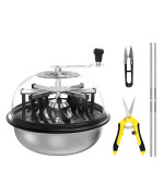 Ipower 19 Leaf Bowl Trimmer Hand Clear Visibility Dome With Sharp Stainless Steel Blades Twisted Spin Cut For Leaves Buds