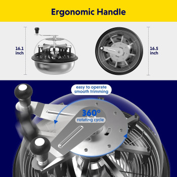 Ipower 19 Leaf Bowl Trimmer Hand Clear Visibility Dome With Sharp Stainless Steel Blades Twisted Spin Cut For Leaves Buds