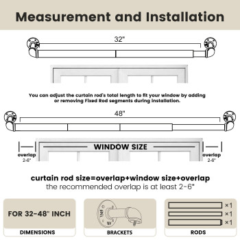 Somins Gold Curtain Rods 1 Inch Curtain Rods For Windows 32 To 48 Ceiling Mountwall Mount Drapery Rods With Hardware Industr