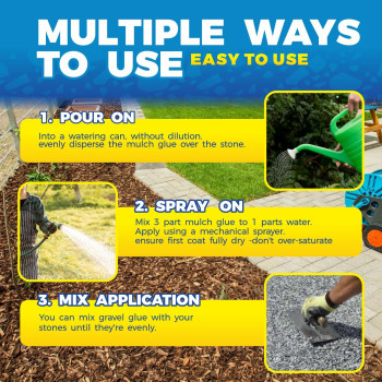 Landscaping Mulch Glue Concentrate Mulch Rock Glue Pea Gravel Glue Fast Drying Mulch Landscape Lock Adhesive Non Toxic Mulch