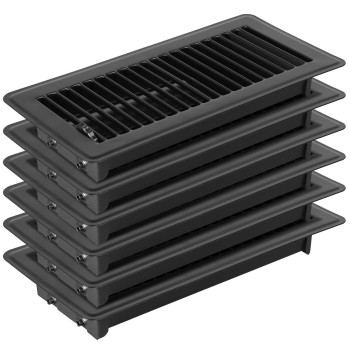 Pluden 6Pcs 4 X 10 Floor Register Heavy Duty Floor Vents Metal Heat Air Vent Covers Rust Proof Finish 4 X 10 Walkable Fl