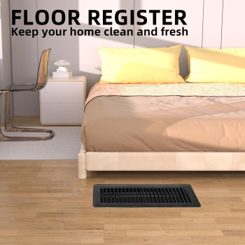 Pluden 6Pcs 4 X 10 Floor Register Heavy Duty Floor Vents Metal Heat Air Vent Covers Rust Proof Finish 4 X 10 Walkable Fl