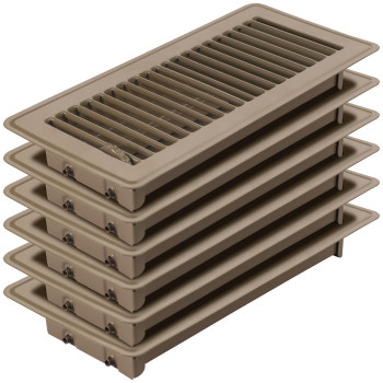 Pluden 6Pcs 4 X 10 Floor Register Heavy Duty Floor Vents Metal Heat Air Vent Covers Rust Proof Finish 4 X 10 Walkable Fl