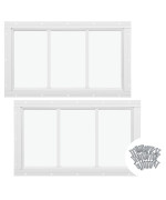 Tandefio 2 Pack 10 X 29 White Flush Mount Shed Window With Tempered Glass Household Windows With Screws For Chicken Coop She