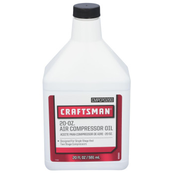 Craftsman Air Compressor Oil 20 Oz For Single Stage And Two Stage Compressor Cmpcpo200