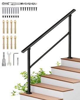 Hidalife Hand Rails For Outdoor Steps 5 Step Handrail Fit 4 Or 5 Steps Deck Railing Railings For Outdoor Steps Outdoor Stair