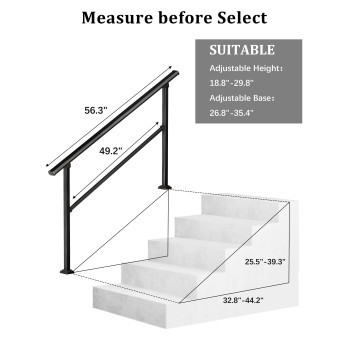 Hidalife Hand Rails For Outdoor Steps 5 Step Handrail Fit 4 Or 5 Steps Deck Railing Railings For Outdoor Steps Outdoor Stair