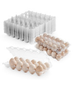 Apochon 40 Pcs Egg Cartons 18 Count Clear Egg Cartons Cheap Bulk For Fresh Eggs Reusable Plastic Empty Egg Cartons For Home An