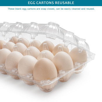 Apochon 40 Pcs Egg Cartons 18 Count Clear Egg Cartons Cheap Bulk For Fresh Eggs Reusable Plastic Empty Egg Cartons For Home An