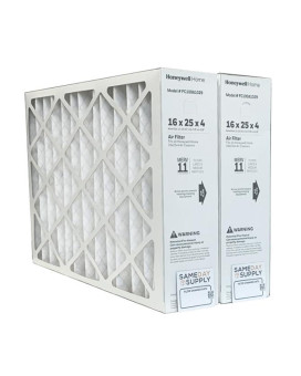 Honeywell Fc100A1029 2 Pack 16 X 25 X 4 Pleated Air Filter Merv 11 Bundle With Same Day Supply Filter Change Reminder