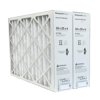 Honeywell Fc100A1029 2 Pack 16 X 25 X 4 Pleated Air Filter Merv 11 Bundle With Same Day Supply Filter Change Reminder