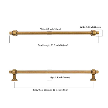 Asidrama 10 Pack 10 Inch254Mm Antique Brass Kitchen Cabinet Handles Cabinet Pulls Kitchen Cabinet Hardware For Cupboard Drawe