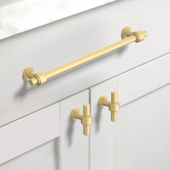 Asidrama 10 Pack 10 Inch254Mm Brushed Gold Kitchen Cabinet Handles Cabinet Pulls Kitchen Cabinet Hardware For Cupboard Drawer