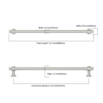 Asidrama 10 Pack 10 Inch254Mm Brushed Satin Nickel Kitchen Cabinet Handles Cabinet Pulls Kitchen Cabinet Hardware For Cupboar