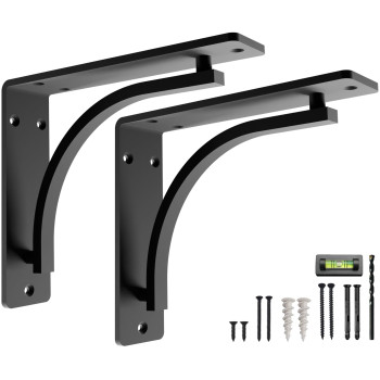 Classic Shelf Bracket Set By Balin Designs Black For 10 12 Fireplace Mantel Shelves L Brackets Heavy Duty Decorative Me