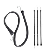 Joneaz Flat Rubber Bungee Cords With Hooks Adjustable 36 Inch 4 Pack Heavy Duty Tie Down Straps Above 150 Stretch