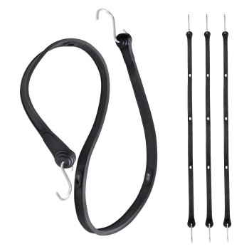 Joneaz Flat Rubber Bungee Cords With Hooks Adjustable 36 Inch 4 Pack Heavy Duty Tie Down Straps Above 150 Stretch