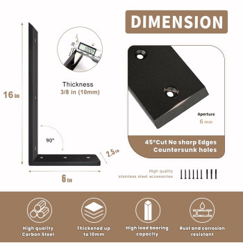 Countertop Support Bracket 16 Inch 3 Pack Countertop Bracket For Granite 38 Thick 16X6X25 Heavy Duty L Brackets Shelf