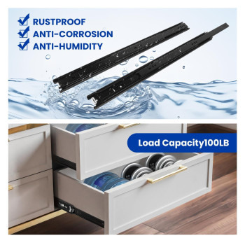 Lontan 22 Inch Ball Bearing Drawer Slides 1 Pair Side Mount Drawer Slidestool Box Trash Can Drawer Slider Black Heavy Duty Kitc