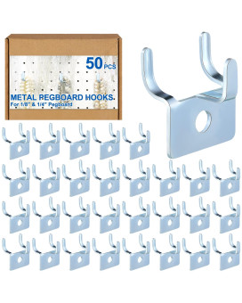 Tandefio 50 Pcs Pegboard Hooks Metal Prong Hook Peg Board Hooks For Hanging Hangers Hooks For Pegboard Wall Picture Jewelry Disp