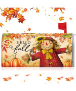 Blosssound Fall Mailbox Cover Magnetic Scarecrow Post Box Cover Decorative Harvest Mailbox Packaging Pumpkin Leaf Magnetic Mailb