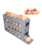 4 Tiers Egg Holder For Fridge 2024 New Automatic Scrolling Egg Rack Holder Spacesaving Egg Dispenser Holder Large Capacity E