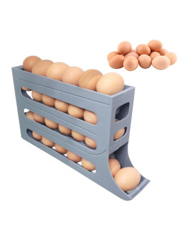 4 Tiers Egg Holder For Fridge 2024 New Automatic Scrolling Egg Rack Holder Spacesaving Egg Dispenser Holder Large Capacity E