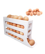 4 Tiers Egg Holder For Fridge 2024 New Automatic Scrolling Egg Rack Holder Spacesaving Egg Dispenser Holder Large Capacity E