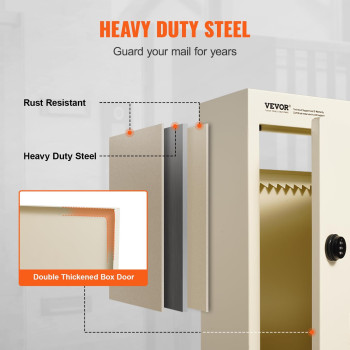 Vevor Through The Wall Drop Box Heavy Duty Steel Through The Wall Mailbox With 2879 13 Combination Lock 125X63X169 M