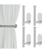 Groleca 4 Pack Adhesive Curtain Holdbacks Curtain Tie Backs Curtain Holdbacks No Drill Curtain Pull Backs Adhesive Curtain Hooks