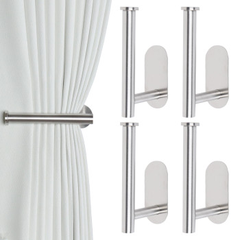 Groleca 4 Pack Adhesive Curtain Holdbacks Curtain Tie Backs Curtain Holdbacks No Drill Curtain Pull Backs Adhesive Curtain Hooks