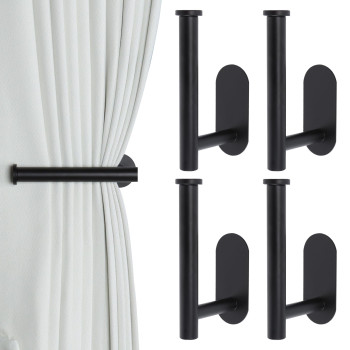 Groleca 4 Pack Adhesive Curtain Holdbacks Curtain Tie Backs Curtain Holdbacks No Drill Curtain Pull Backs Adhesive Curtain Hooks