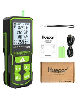 393Ft Green Laser Measuring Tool With Angle Sensor Huepar 116 Accuracy Brighter Green Laser Distance Measurement Tool Digital