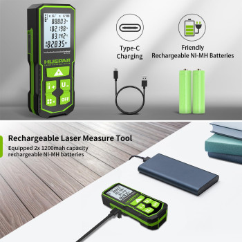 393Ft Green Laser Measuring Tool With Angle Sensor Huepar 116 Accuracy Brighter Green Laser Distance Measurement Tool Digital