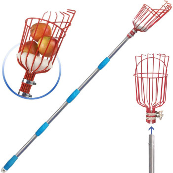 Coconut Fruit Picker Tool Fruit Picker With Basket And Pole Easy To Assemble Use Fruits Catcher Tree Picker For Getting Fruit