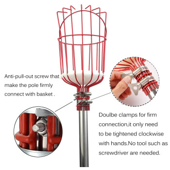 Coconut Fruit Picker Tool Fruit Picker With Basket And Pole Easy To Assemble Use Fruits Catcher Tree Picker For Getting Fruit