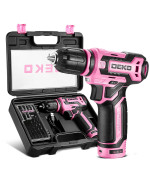 Cordless Drilldekopro 12V Power Drill Set With Pink Electric Drill With Tool Set Gift Box Pink Drill Set For Women