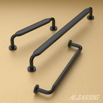 Alzassbg 6 Pack Matt Black Cabinet Handles 5 Inch128Mm Hole Centers Arch Modern Cabinet Pulls Kitchen Cabinets Hardware For C