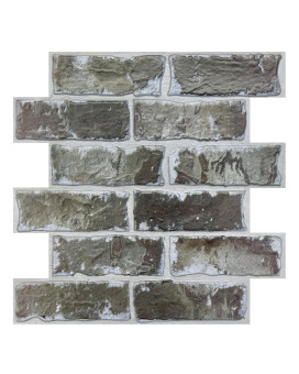 Commomy 10 Pcs 3D Faux Brick Wall Panels 118X118 Small Size Thin Pvc Peel And Stick Brick Farmhouse Diy Selfadhesive Wal