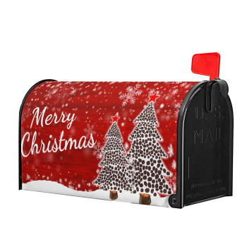 Merry Christmas Tree Winter Snowflake Pine Mailbox Covers Magnetic Standard Size 255 X 21 White Snow Red Mailbox Wraps Post