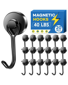 Lovimag Cruise Ship Essentials 40Lbs Black Magnetic Grill Hooks Swivel Strong Magnetic Hooks For Locker Magnets Magnetic Hook