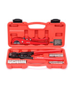 Icrimp Pex Pipe Clamp Crimping Tool Kit Cinch Crimper Tool For Stainless Steel Clamps From 38Inch To 1Inch With 12Inch 20Pc